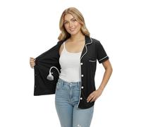 USBD Mastectomy Shirt with Drain Pockets, Post Op Button Down Lapel Collar, 1 Pack (Black, 2XL)