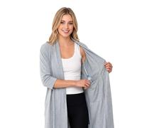 USBD Post Mastectomy Robe With Inside Drain Pockets Casual Surgical 1 Pack (Gray,Small)