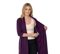 USBD Post Mastectomy Robe With Inside Drain Pockets Casual Surgical 1 Pack (Purple,Small)