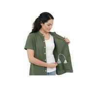 USBD Post Mastectomy Shirt Drain Pockets Button Down Regular Fit 1 Pack (X-Large, Olive)
