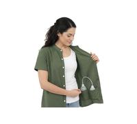 USBD Post Mastectomy Shirt Drain Pockets Button Down Regular Fit 1 Pack (XX-Large, Olive)
