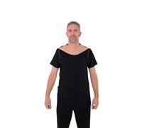 USBD Post Shoulder Surgery Shirt Rotator Cuff Tearaway Snap-Open T-Shirt with Shoulder & Side Snaps Easy Dressing, Unisex (Medium, Black/Men)