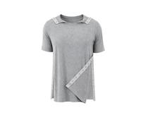 USBD Post Shoulder Surgery Shirt Rotator Cuff Tearaway Snap-Open T-Shirt with Shoulder & Side Snaps Easy Dressing, Unisex (Large, Grey/Women)