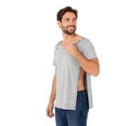 USBD Post Shoulder Surgery Shirt Rotator Cuff Tearaway Snap-Open T-Shirt with Shoulder & Side Snaps Easy Dressing, Unisex (Medium, Grey/Men)