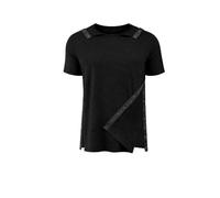 USBD Post Shoulder Surgery Shirt Rotator Cuff Tearaway Snap-Open T-Shirt with Shoulder & Side Snaps Easy Dressing, Unisex (XL, Black/Women)
