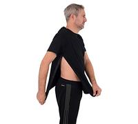 USBD Post Surgery Recovery Tshirt Snap Open Tearaway Shirt - Black - X-Large