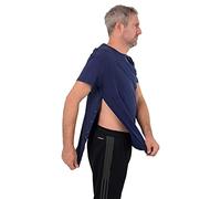 USBD Post Surgery Recovery Tshirt Snap Open Tearaway Shirt - Blue - XX-Large