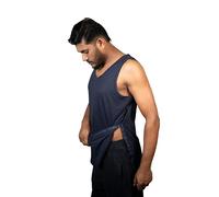 USBD Post Surgery Shoulder Recovery Tearaway Snap Open Tank Top (US, Alpha, Small, Regular, Regular, Navy/Men)