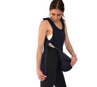 USBD Post Surgery Shoulder Recovery Tearaway Snap Open Tank Top (US, Alpha, Small, Regular, Regular, Navy/Women)