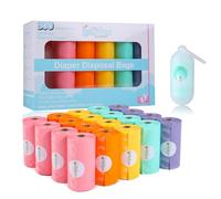 USBOO Disposable Baby Diaper Bags, 20 Rolls Refill/300 Trash Bags with Dispenser, Convenient and Fast Diaper Disposal, Rainbow