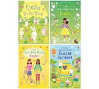 Usborne Activities Easter Sticker 4 Books Collection Set (Easter Sticker Book, Little First Sticker Book Easter Bunnies, Sticker Dolly Dressing Easter, Little Sticker Dolly Dressing Easter)