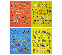 Usborne All About Feelings Friends and Families My First Books 4 Book Set by Felicity Brooks (All About Feelings ,All About Families, All About Diversity & All About Friends)