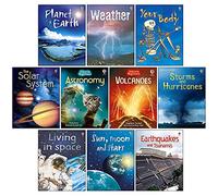 Usborne Beginners Science 10 Books Collection Set (Sun, Moon and Stars, Living in Space, Volcanoes, Solar System, Planet Earth, Earthquakes and Tsunamis & MORE!)