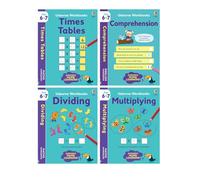 Usborne Children’s Educational Workbooks 4 Book Set Ages 6-7 - Telling Time, Comprehension, Multiplying & Dividing