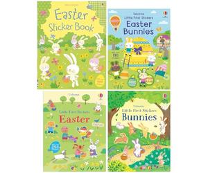 Usborne Easter Little First Stickers Collection 4 Picture Books set (Little First Stickers: Easter Bunnies, Bunnies, Easter & Easter Sticker Book)