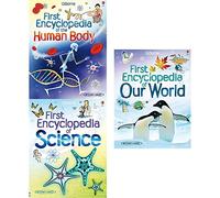 Usborne first encyclopedias series 1 : 3 books collection set (human body, science, our world)