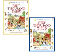 Usborne First Thousand Words Collection 2 Books Set By Heather Amery (First Thousand Words in English & First Thousand Words in French)