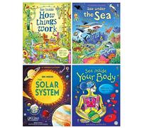 Usborne Flap Book See Inside Series 4 Books Collection Set (See Inside Your Body, See Inside How Things Work, See Inside The Solar System & See Inside: See Under the Sea)