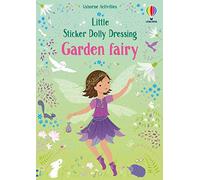 Usborne GB Little Sticker Dolly Dressing Garden Fairy Book, Whimsical Style, Floral Pattern, Purple Color, 200 Count