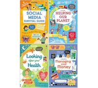 Usborne Life Skills 4 Books Collection Set (Social Media Survival Guide, Helping Our Planet, Looking After Your Mental Health & Managing Your Money)