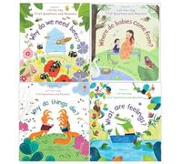 Usborne Lift-The-Flap First Questions and Answers 4 Books Set (Where Do Babies Come From?, What are Feelings?, Why do we need Bees?, Why do things Die?)