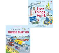 Usborne Look Inside Things That Go, How Things Work 2 Books Collection Set