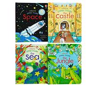 Usborne Peep Inside Collection 4 Books Set (Peep Inside Space, Sea, Jungle, Castle)