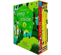Usborne Peep Inside Lift-the-Flap Series 3 Books Collection Box Set (Space, The Forest & Bug Homes)