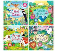 Usborne Sound Books Collection 4 Books Set by Sam Taplin (Garden Sounds, Farm Sounds, Zoo Sounds, Bird Sounds)
