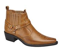 USBRASS 'Eastwood ' Ankle Harness/Gusset Cowboy Boots UK 9 Tan