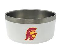 USC Trojans 32 Oz Stainless Steel Dog Food & Water Bowl - NCAA Officially Licensed
