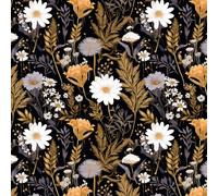 USCACH Peel and Stick Wallpaper White and Yellow and Floral and Leaves Wallpaper Vinyl Removable Self Adhesive Wallpaper for Bedroom,Farmhouse,Kitchen Accent Wall Decorations 17.7 "x 118"