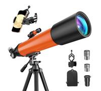 USCAMEL Telescope for Adults High Powered: 90mm Astronomical Portable Refractor for Beginners Kids 8-12 - Tripod & Phone Mount for Travel Stargazing Photography (Orange)