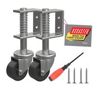 USCaster 2in Gate Caster, 2 Pack, 80lbs Capacity, 360° Rotation, Solid Rubber Tire, Spring-Loaded, Stem Type, Plate Mount