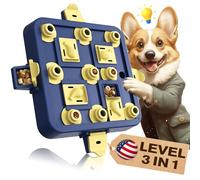 USCHEW KADTC Dog Chess Puzzle Toys, 3-in-1 Interactive Treat Game & Boredom Buster, Mentally Stimulating Enrichment Food Toy for Small/Medium/Large Dogs