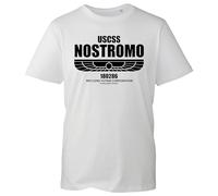 USCSS Nostromo T-Shirt - Weyland-Yutani Corporation Sci-Fi Tee - Retro Space Crew Shirt - Alien Movie Inspired Fan Gift (White, L Years)