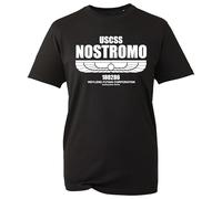 USCSS Nostromo T-Shirt - Weyland-Yutani Corporation Sci-Fi Tee - Retro Space Crew Shirt - Alien Movie Inspired Fan Gift (Black, M)