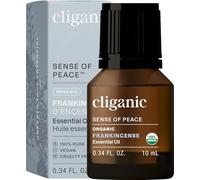 USDA Organic Frankincense Essential Oil, 10ml - 100% Pure Natural Undiluted, Therapeutic Grade for Aromatherapy | Premium Certified Organic | Cliganic 90 Days Warranty
