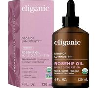 USDA Organic Rosehip Oil for Face, 100% Pure | Natural Cold Pressed Unrefined, Carrier Seed Oil for Skin, Hair & Nails | Certified Organic (120ml) | Cliganic 90 Days Warranty