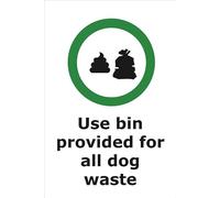 Use bin provided for all dog waste Foamalux PVC Plastic sign - 15 x 20 cm | UK-Made with Renewable Energy | Low Carbon Footprint