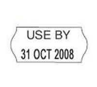 USE by 26x12mm White Wavy Edge Style Labels 54,000 Labels for METO Date Guns