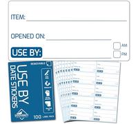 Use By Date Stickers - 100 Date Stickers for Food Labelling | Strong Adhesive, Perfect Size Use By Labels for Food 55 x 27.5mm, Easy Peel Off Leaving No Sticky Residue, By Innoveem