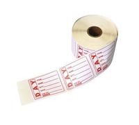 Use By Food Labels Date 50x65mm 500 Labels Box Removable Food Preparation Writable Food Rotation & Storage Labels for Kitchens, Restaurants, Catering, Jars, Pantry Food Trucks & Grocery - Red Stickers