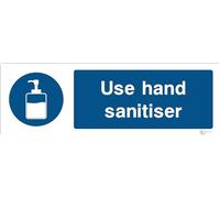 Use Hand Sanitiser - Self Adhesive Sticker - Size 300x100mm - Catering Sign For Professional Kitchens