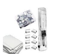 use Portable Sans | 40 Sheet Capacity Lever Clamp Dispenser with 50 Stainless Steel Refills, Reusable Portable Use for Teacher, School Supplies, Office, Home