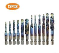 Use Professional Grade 12 PCS of HSS Metric Tap and Cone Drill Bit Set with Convenient Features
