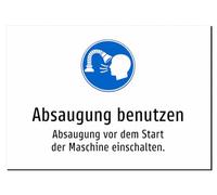 Use suction - turn on the suction before starting the machine. A4 sticker: 297 x 210 mm. With graphics and text