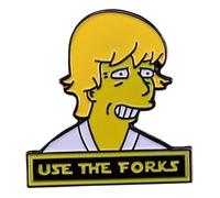Use the Forks Luke Sci-Fi Pun Animated Cartoon Comedy TV Show 1.2" Enamel Pin Badge, 3.05 cm, Enamel, enamel