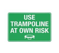 Use Trampoline At Own Risk Sign Sign, 8 X 12 Grade Reflective Sheeting Rust Free Aluminum, Weather Resistant, Waterproof, Easy To Mount