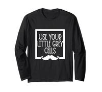 Use Your Little Grey Cells Poirot Moustache Frame White Long Sleeve T-Shirt